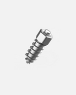 Metal anti-slip stud for rubber track Y Series, hexagonal head with threaded shaft, angled side view