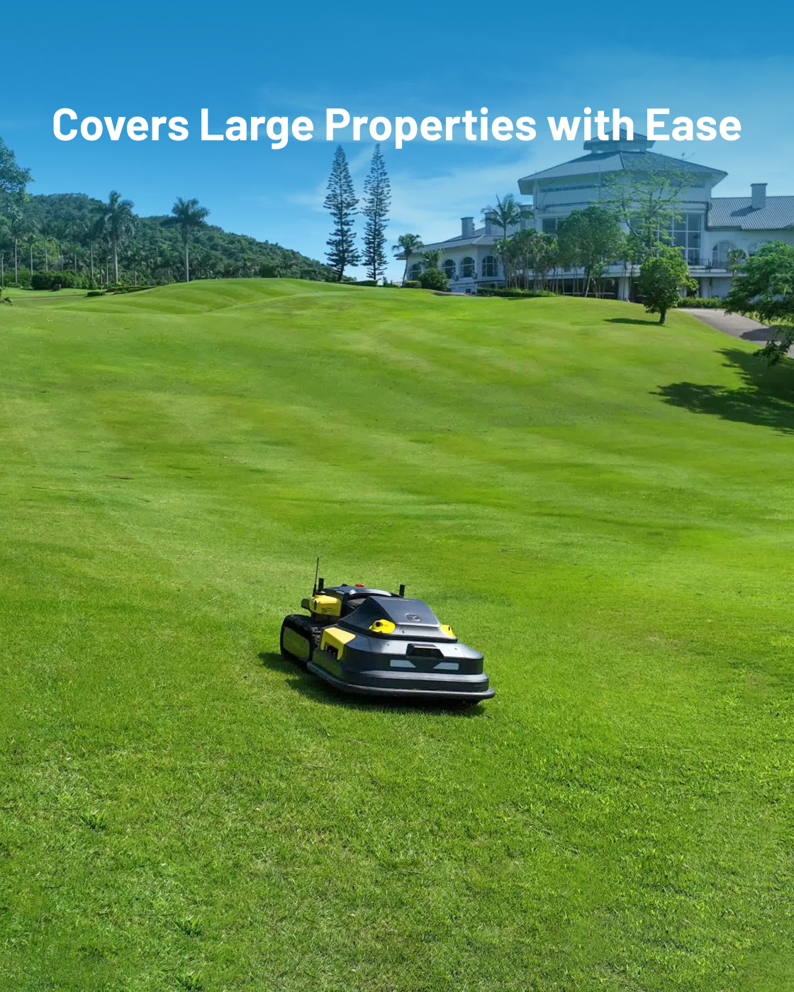 Yarbo Lawn Mower PRO na rozsiahlom trávniku