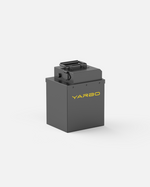 38.4Ah Y Series battery by YARBO, matte black rectangular unit with top handle and yellow logo, front view